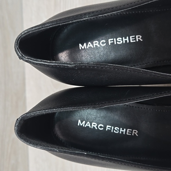 Marc Fisher Women Black Leather Heels The Pointed Toe Shoes Sz 6M - Picture 4 of 10